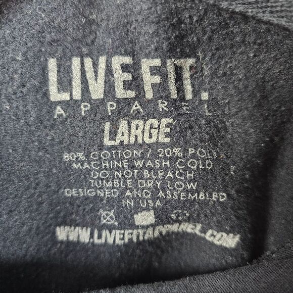 Live Fit LVFT Pullover Hoodie Women's  Large‎ Black Faded Performance Pullover - Picture 10 of 10